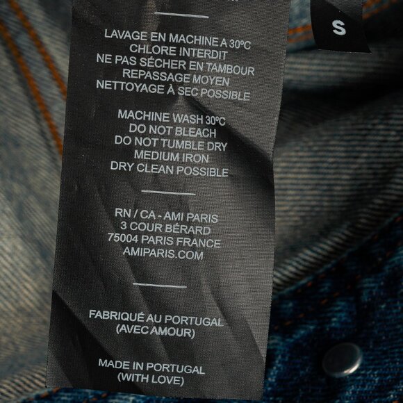 AMI "Used Blue" Weathered Patch-Pocket Denim Jacket - Picture 11 of 11